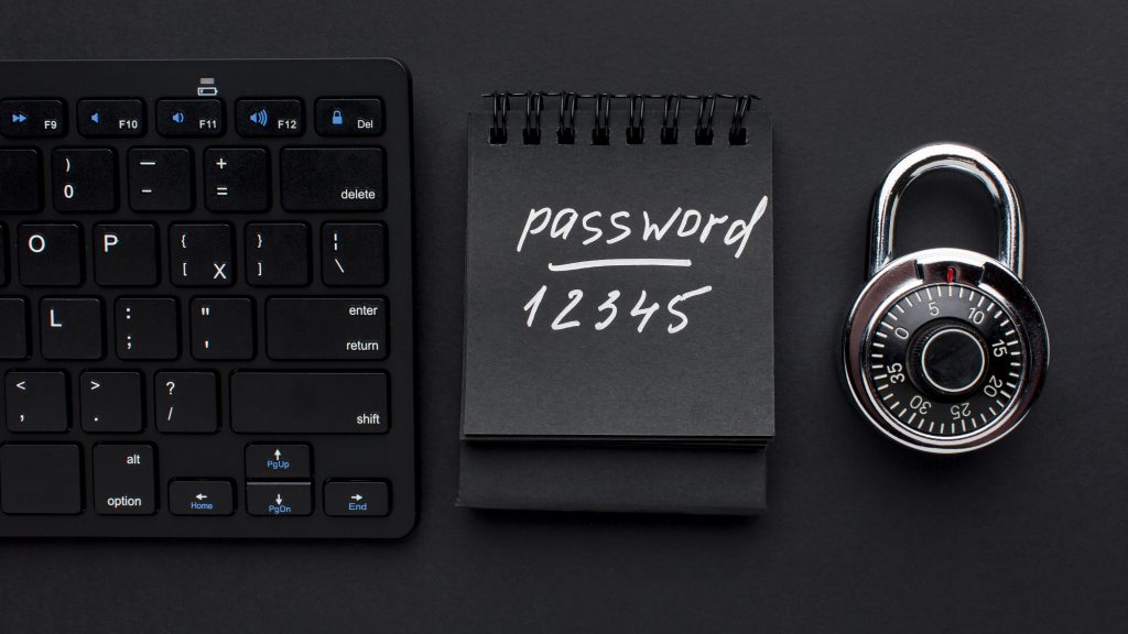 Top view lock with password keyboard for passwordless authentication benefits